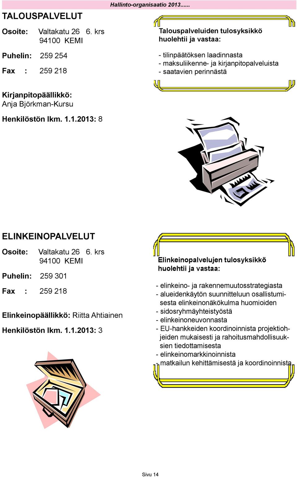 Kirjanpitopäällikkö: Anja Björkman-Kursu Henkilöstön lkm. 1.