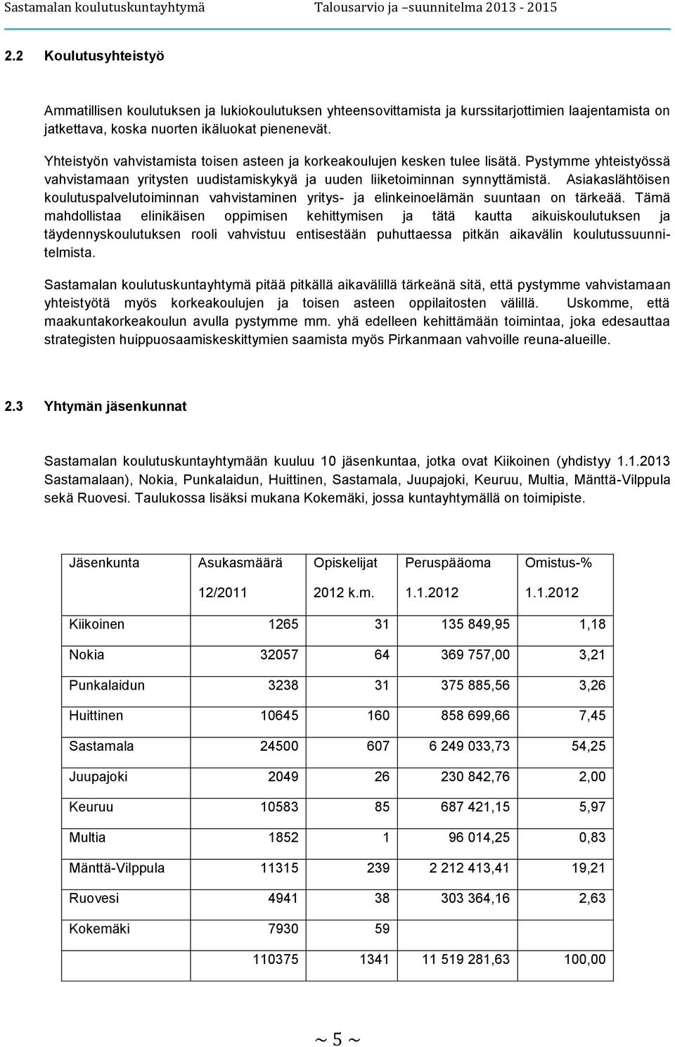 Asiakaslähtöisen koulutuspalvelutoiminnan vahvistaminen yritys- ja elinkeinoelämän suuntaan on tärkeää.