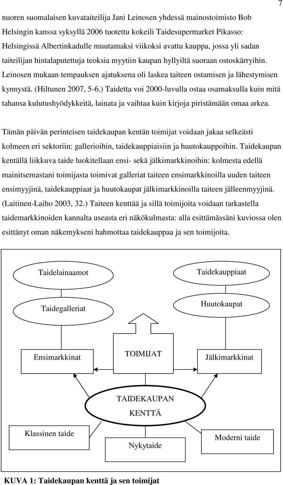 Leinosen mukaan tempauksen ajatuksena oli laskea taiteen ostamisen ja lähestymisen kynnystä. (Hiltunen 2007, 5-6.