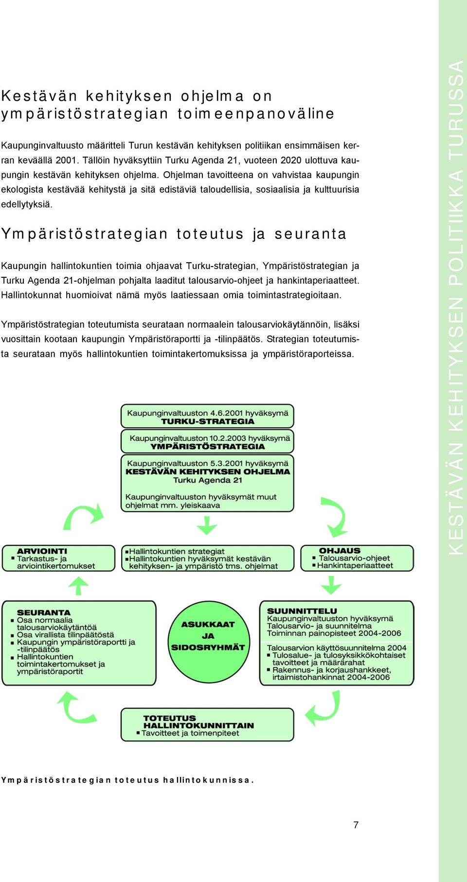 Ohjelman tavoitteena on vahvistaa kaupungin ekologista kestävää kehitystä ja sitä edistäviä taloudellisia, sosiaalisia ja kulttuurisia edellytyksiä.