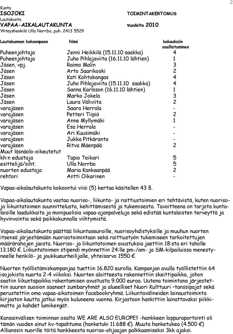 Raimo Malin 3 Jäsen Arto Saarikoski 2 Jäsen Kati Kohtakangas 4 Jäsen Juho Pihlajaviita (15.11.