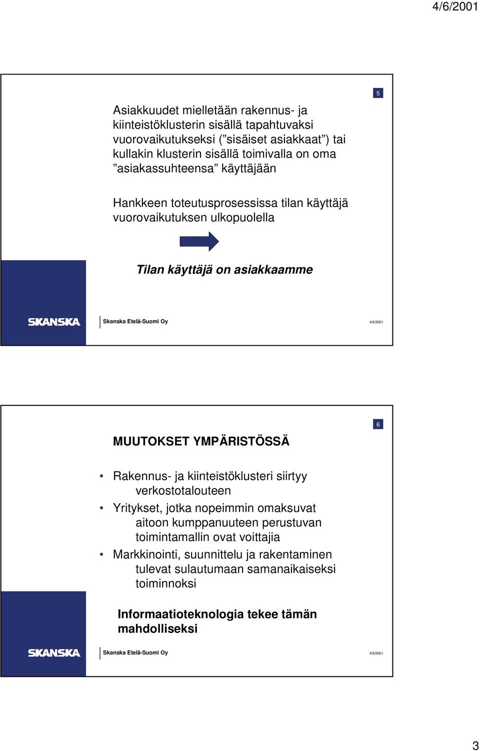 MUUTOKSET YMPÄRISTÖSSÄ 6 Rakennus- ja kiinteistöklusteri siirtyy verkostotalouteen Yritykset, jotka nopeimmin omaksuvat aitoon kumppanuuteen perustuvan