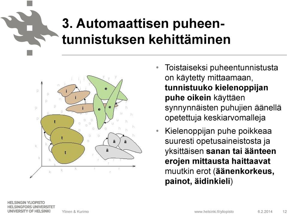 opetettuja keskiarvomalleja Kielenoppijan puhe poikkeaa suuresti opetusaineistosta ja