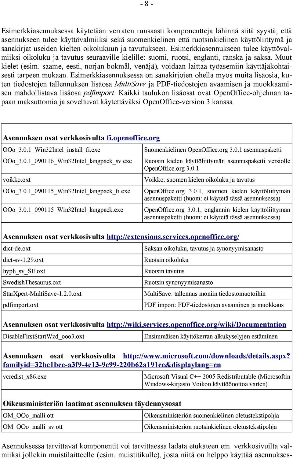 saame, eesti, norjan bokmål, venäjä), voidaan laittaa työasemiin käyttäjäkohtaisesti tarpeen mukaan.