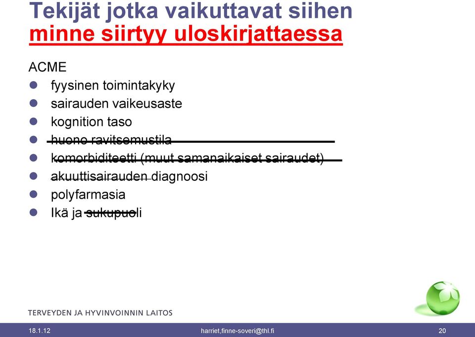 ravitsemustila komorbiditeetti (muut samanaikaiset sairaudet)