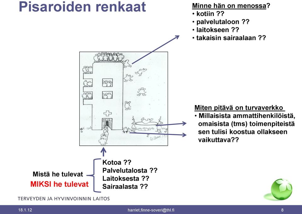 ? Miten pitävä on turvaverkko Millaisista ammattihenkilöistä, omaisista (tms)