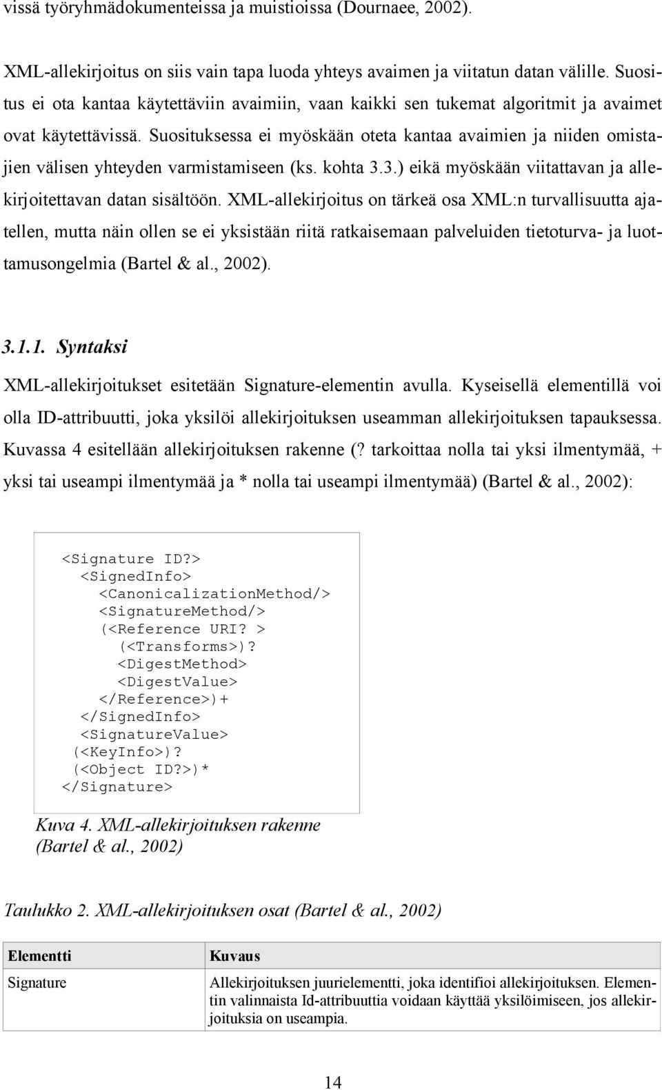 Suosituksessa ei myöskään oteta kantaa avaimien ja niiden omistajien välisen yhteyden varmistamiseen (ks. kohta 3.3.) eikä myöskään viitattavan ja allekirjoitettavan datan sisältöön.