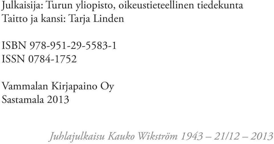 kansi: Tarja Linden ISBN