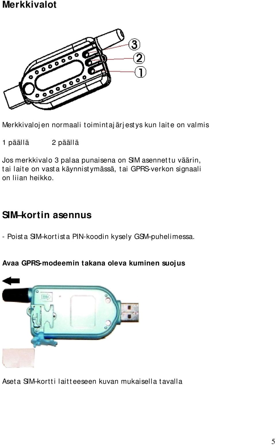 GPRS-verkon signaali on liian heikko.