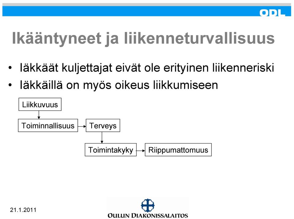 Iäkkäillä on myös oikeus liikkumiseen