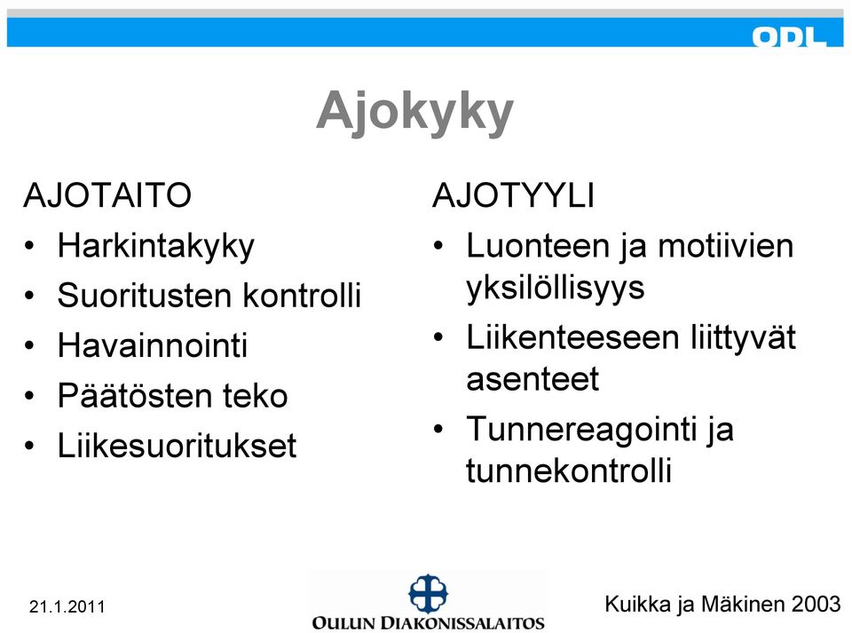 Luonteen ja motiivien yksilöllisyys Liikenteeseen
