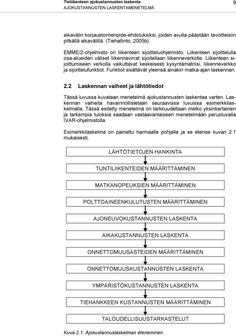 Liikenteen sijoittumiseen verkolla vaikuttavat keskeisesti kysyntämatriisi, liikenneverkko ja sijoittelufunktiot. Funktiot sisältävät yleensä ainakin matka-ajan laskennan. 2.