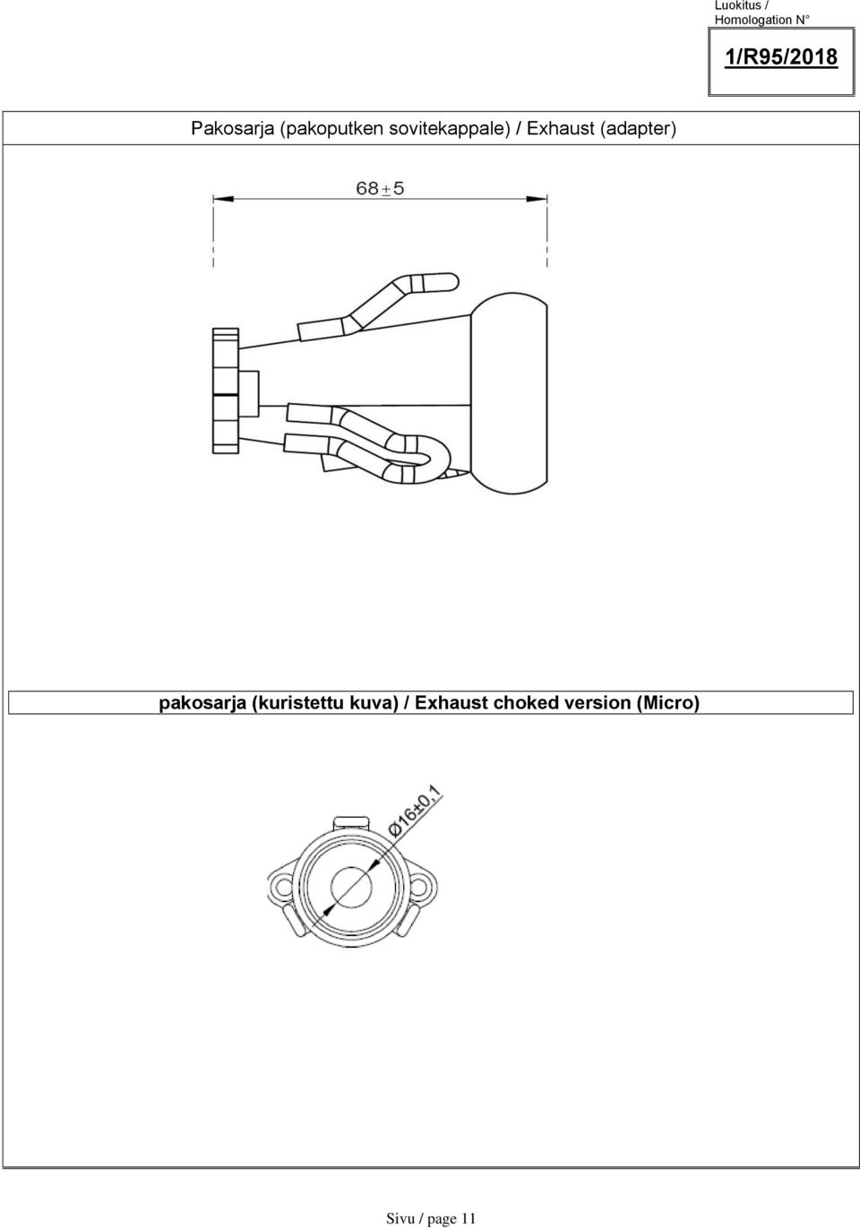 (adapter) pakosarja (kuristettu