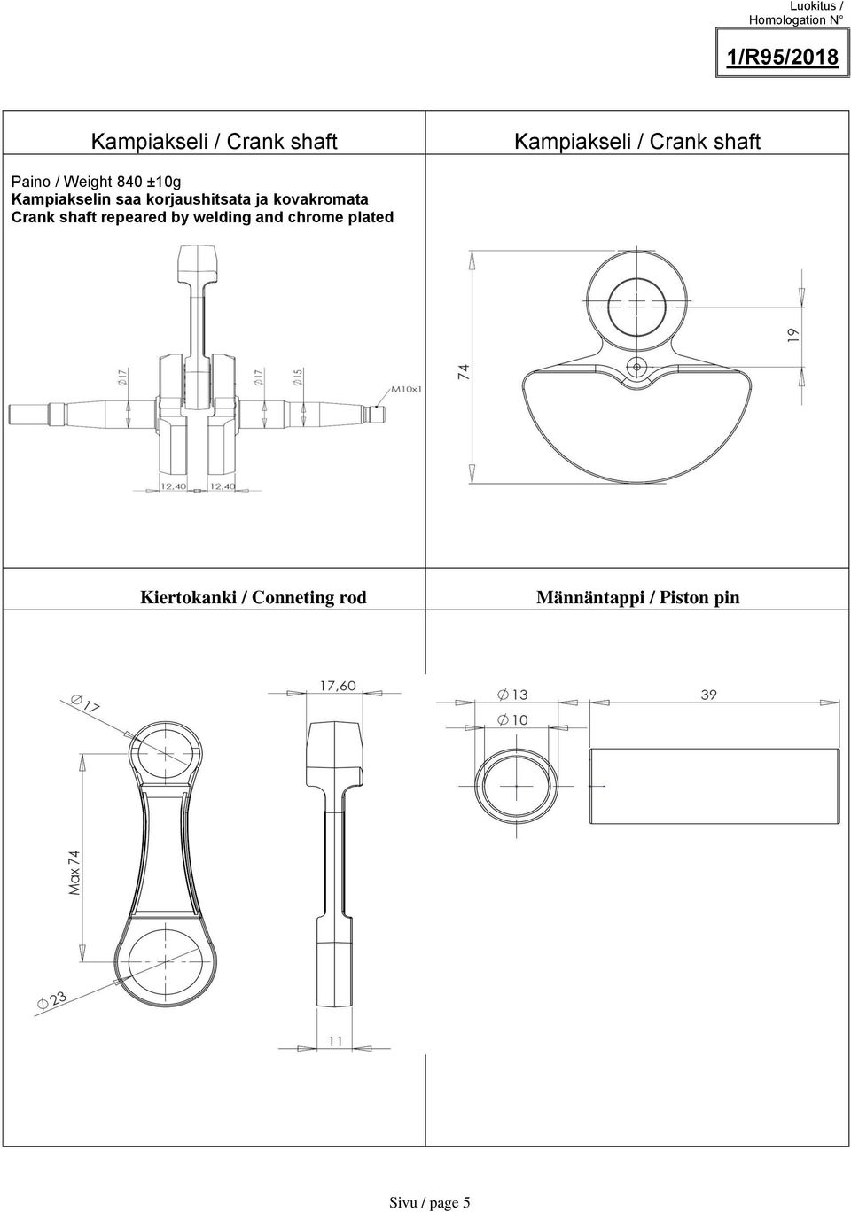 kovakromata Crank shaft repeared by welding and chrome