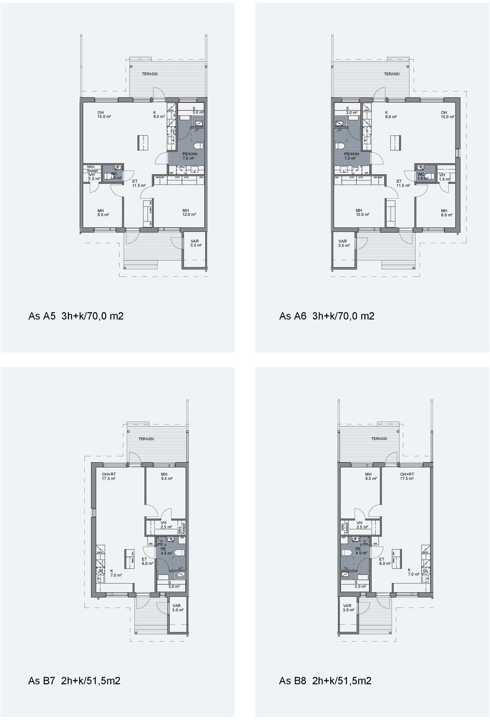 5 m² As A5 3h+k/70,0 m2 29.5.2015 As A6 3h+k/70,0 m2 29.5.2015 TERAI TERAI OH+RT 17.