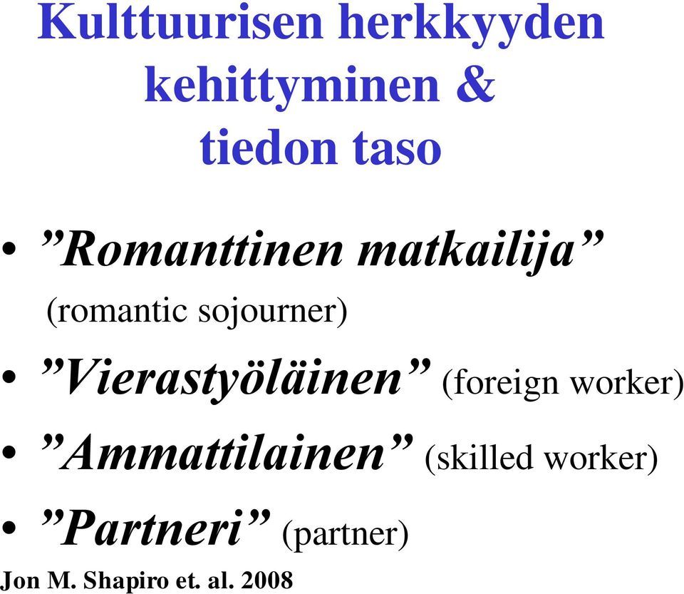 Vierastyöläinen (foreign worker) Ammattilainen