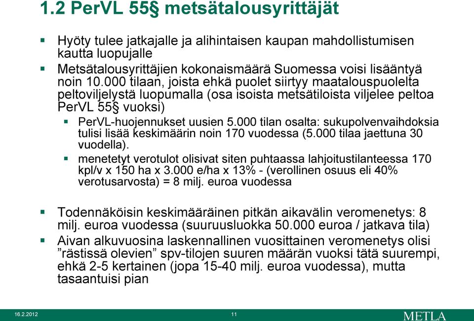 000 tilan osalta: sukupolvenvaihdoksia tulisi lisää keskimäärin noin 170 vuodessa (5.000 tilaa jaettuna 30 vuodella).