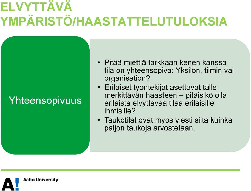 Erilaiset työntekijät asettavat tälle merkittävän haasteen pitäisikö olla erilaista