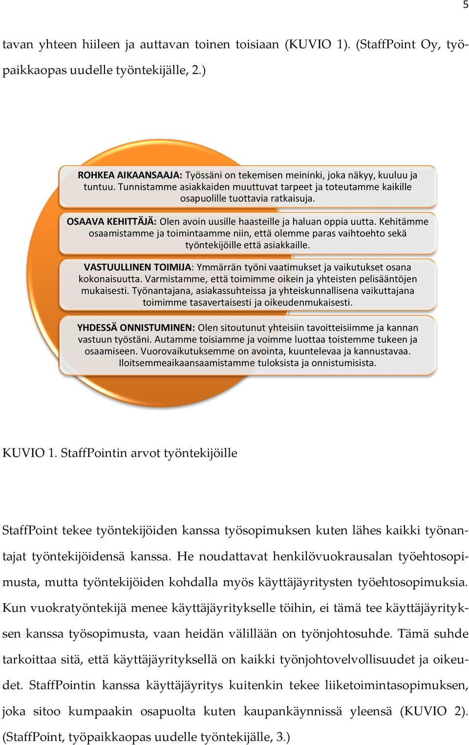 Kehitämme osaamistamme ja toimintaamme niin, että olemme paras vaihtoehto sekä työntekijöille että asiakkaille. VASTUULLINEN TOIMIJA: Ymmärrän työni vaatimukset ja vaikutukset osana kokonaisuutta.