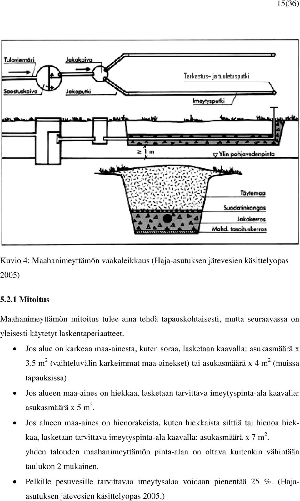 Jos alue on karkeaa maa-ainesta, kuten soraa, lasketaan kaavalla: asukasmäärä x 3.