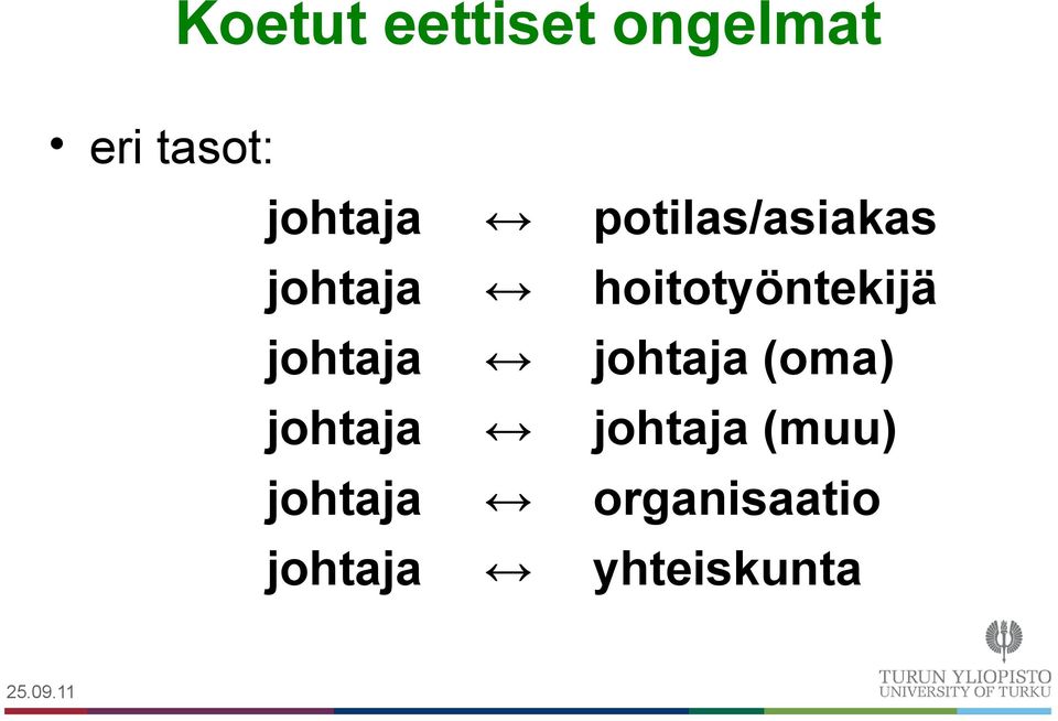 johtaja potilas/asiakas hoitotyöntekijä