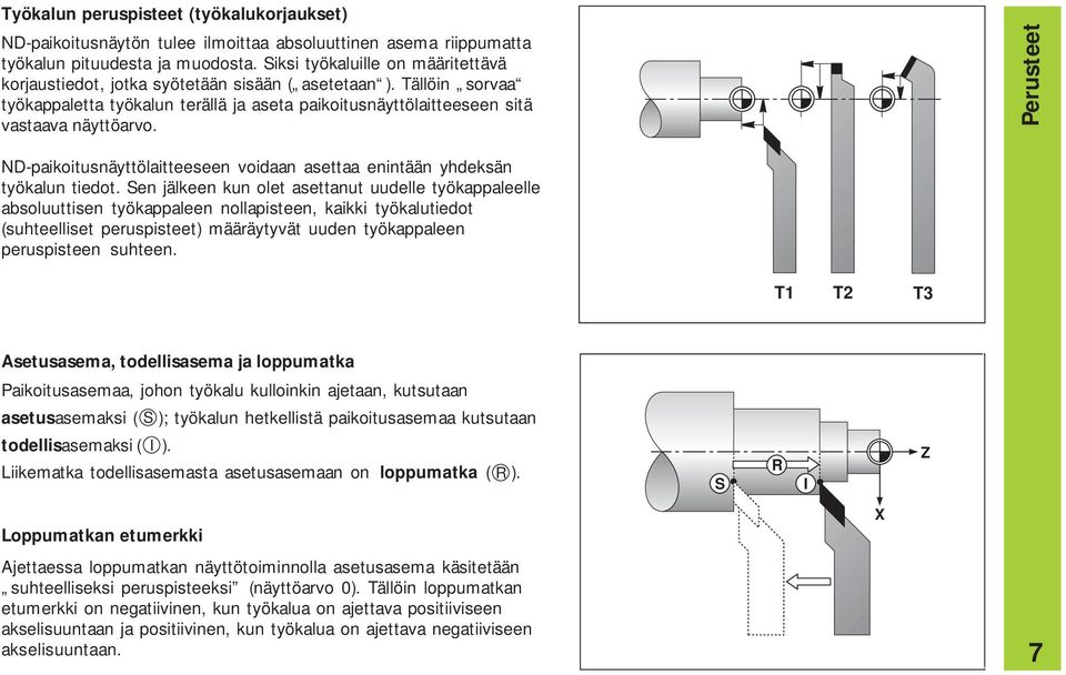 ND-paikoitusnäyttölaitteeseen voidaan asettaa enintään yhdeksän työkalun tiedot.