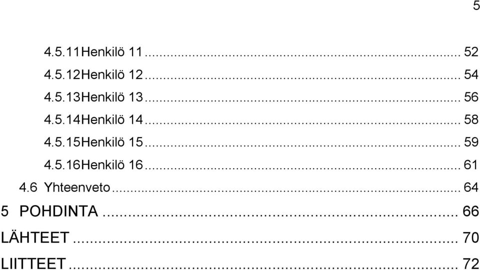 .. 59 4.5.16 Henkilö 16... 61 4.6 Yhteenveto.