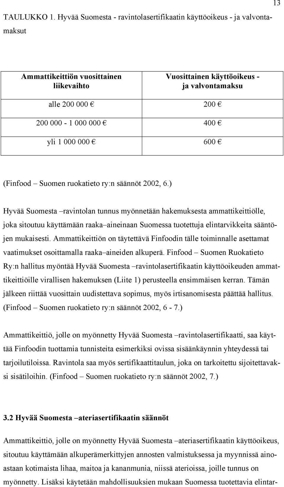 400 yli 1 000 000 600 (Finfood Suomen ruokatieto ry:n säännöt 2002, 6.