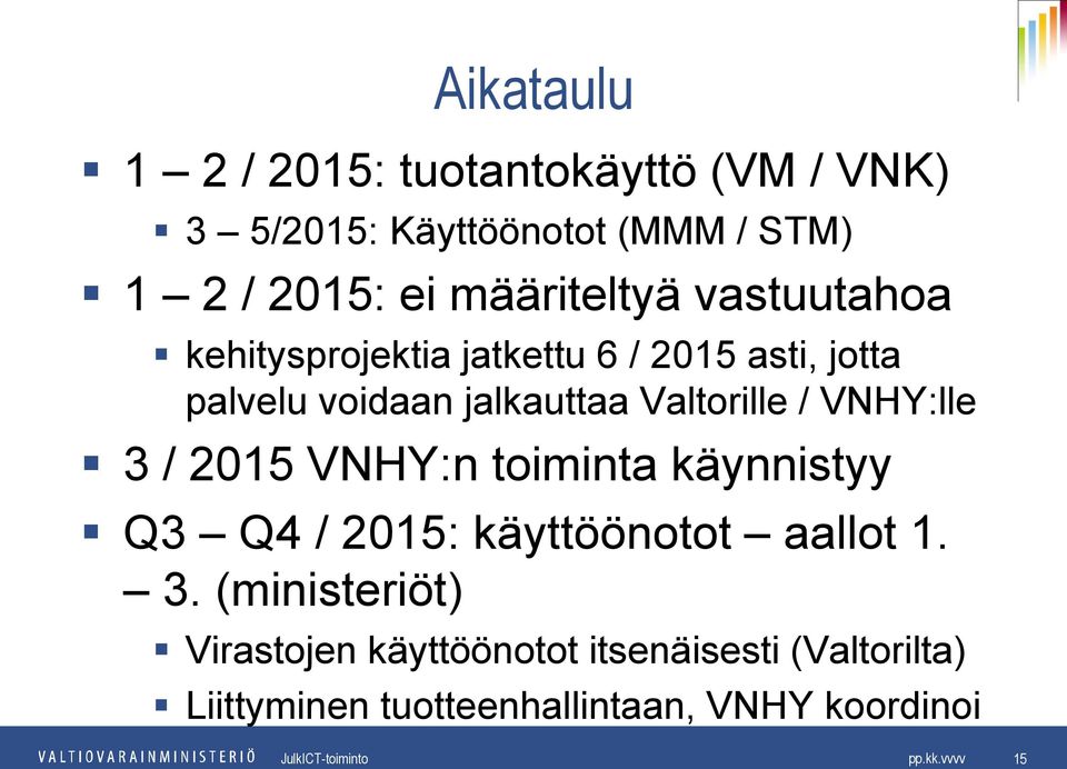 Valtorille / VNHY:lle 3 