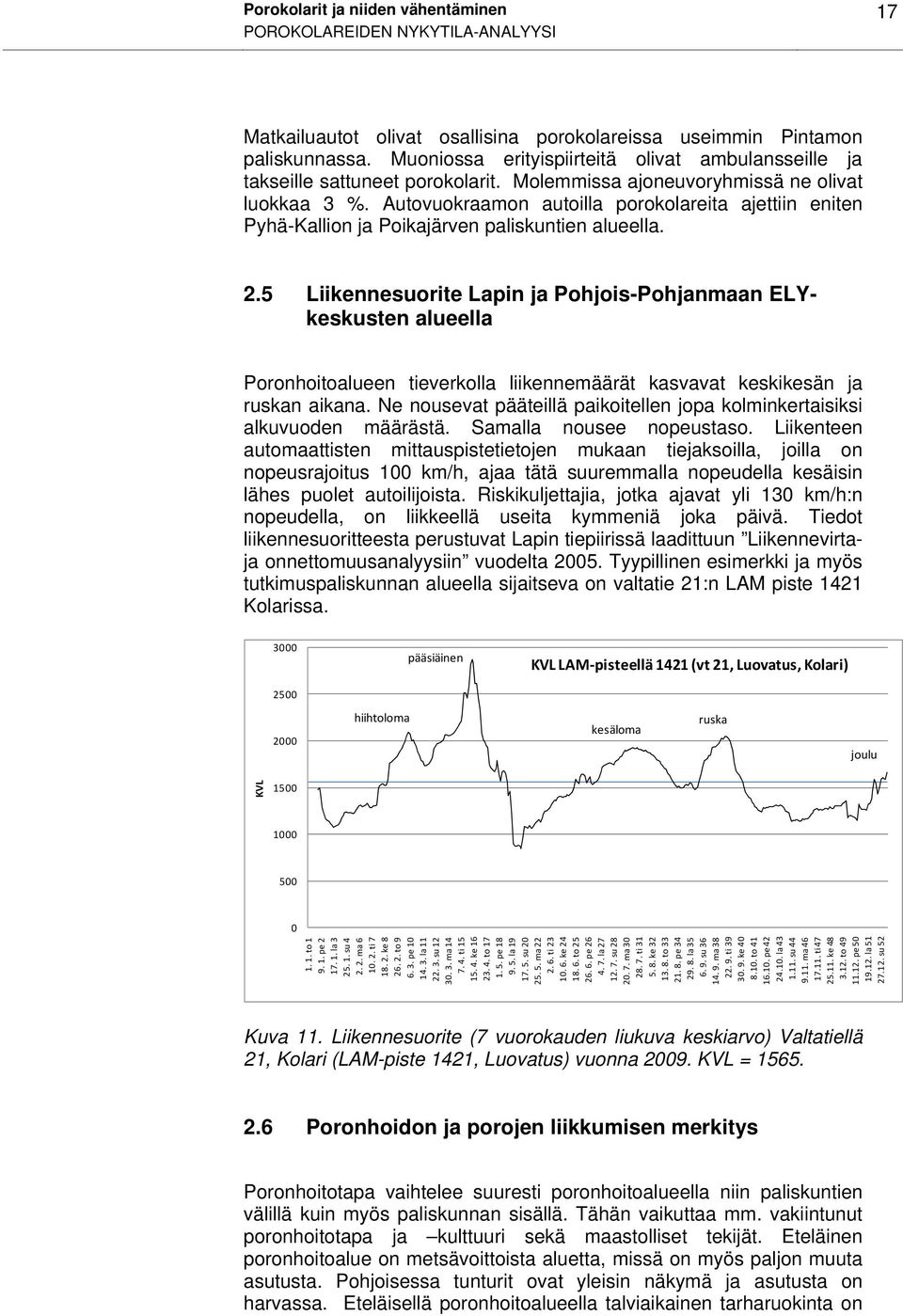 Autovuokraamon autoilla porokolareita ajettiin eniten Pyhä-Kallion ja Poikajärven paliskuntien alueella. 2.