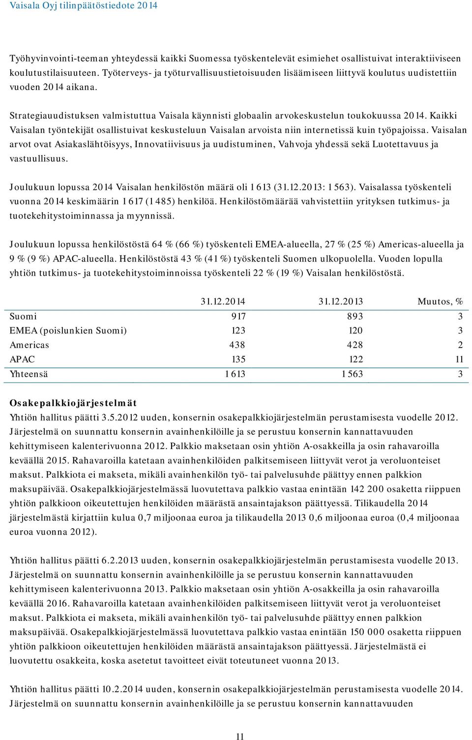 Kaikki Vaisalan työntekijät osallistuivat keskusteluun Vaisalan arvoista niin internetissä kuin työpajoissa.