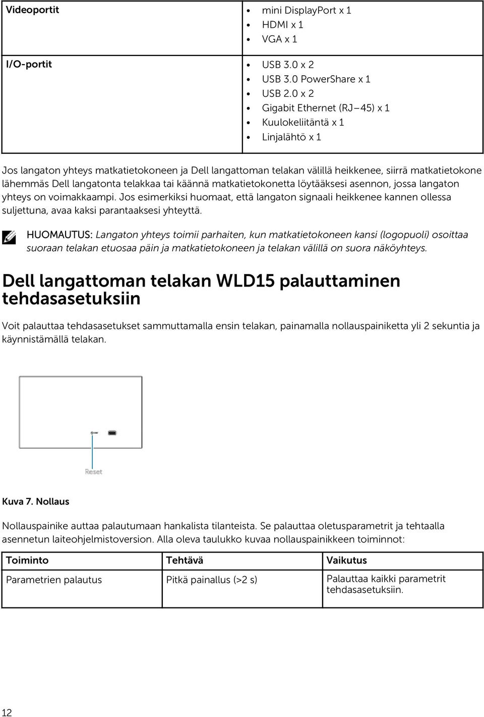 langatonta telakkaa tai käännä matkatietokonetta löytääksesi asennon, jossa langaton yhteys on voimakkaampi.