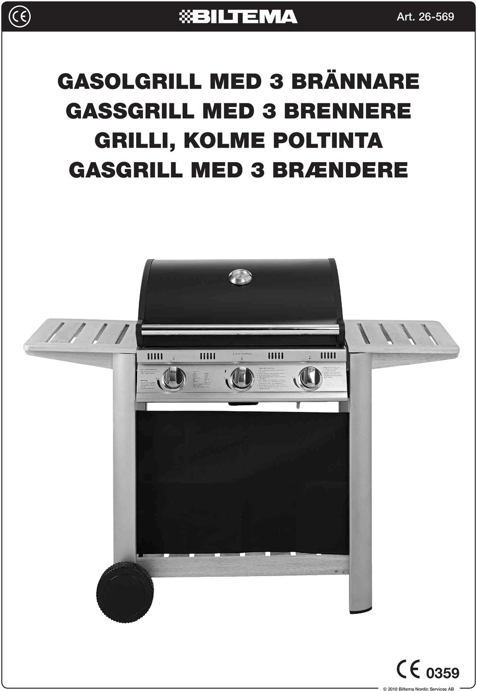 Grilli, kolme poltinta