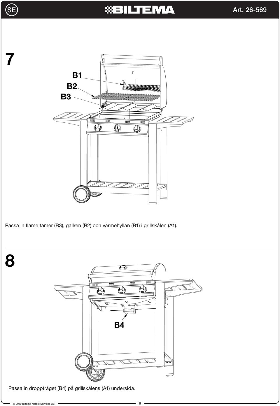 i grillskålen (A1).