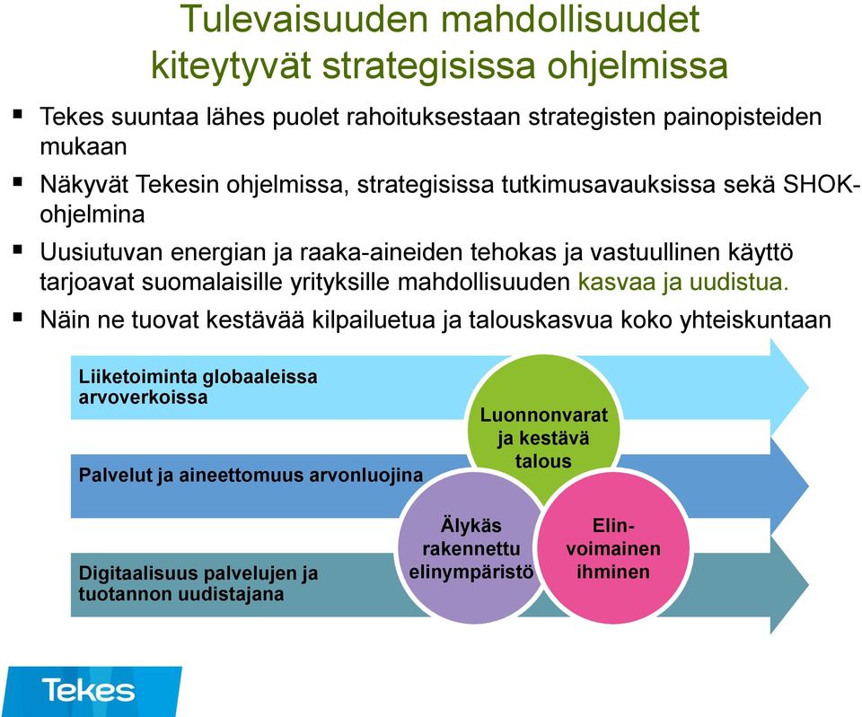 yrityksille mahdollisuuden kasvaa ja uudistua.