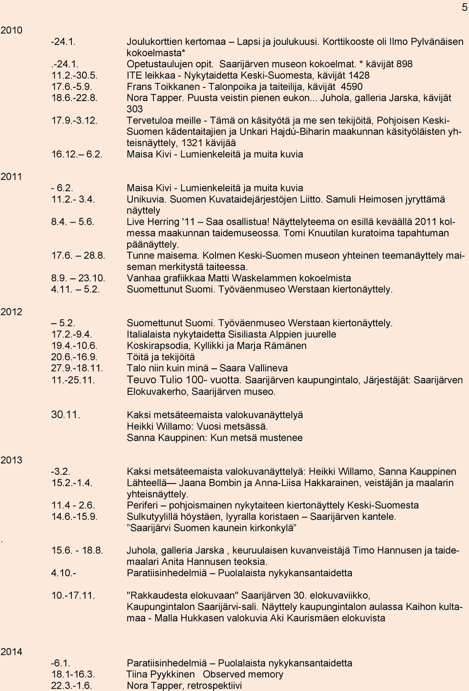Tervetuloa meille - Tämä on käsityötä ja me sen tekijöitä, Pohjoisen Keski- Suomen kädentaitajien ja Unkari Hajdú-Biharin maakunnan käsityöläisten yhteisnäyttely, 1321