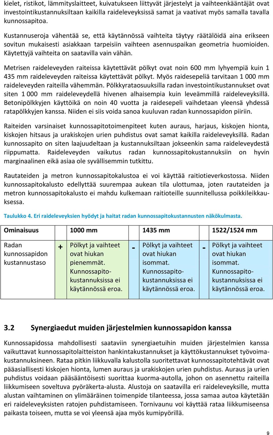 Käytettyjä vaihteita on saatavilla vain vähän. Metrisen raideleveyden raiteissa käytettävät pölkyt ovat noin 600 mm lyhyempiä kuin 1 435 mm raideleveyden raiteissa käytettävät pölkyt.