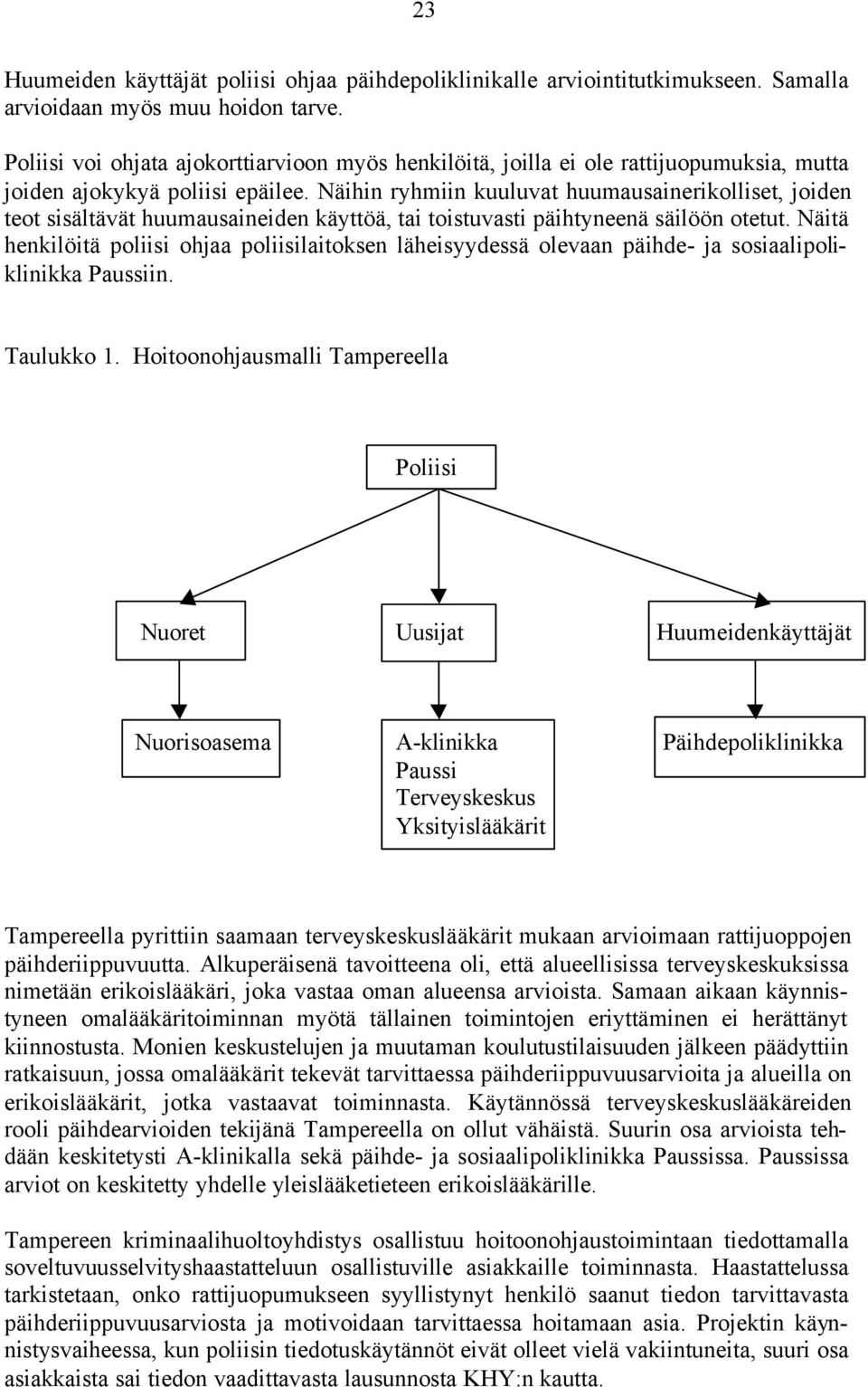 Näihin ryhmiin kuuluvat huumausainerikolliset, joiden teot sisältävät huumausaineiden käyttöä, tai toistuvasti päihtyneenä säilöön otetut.