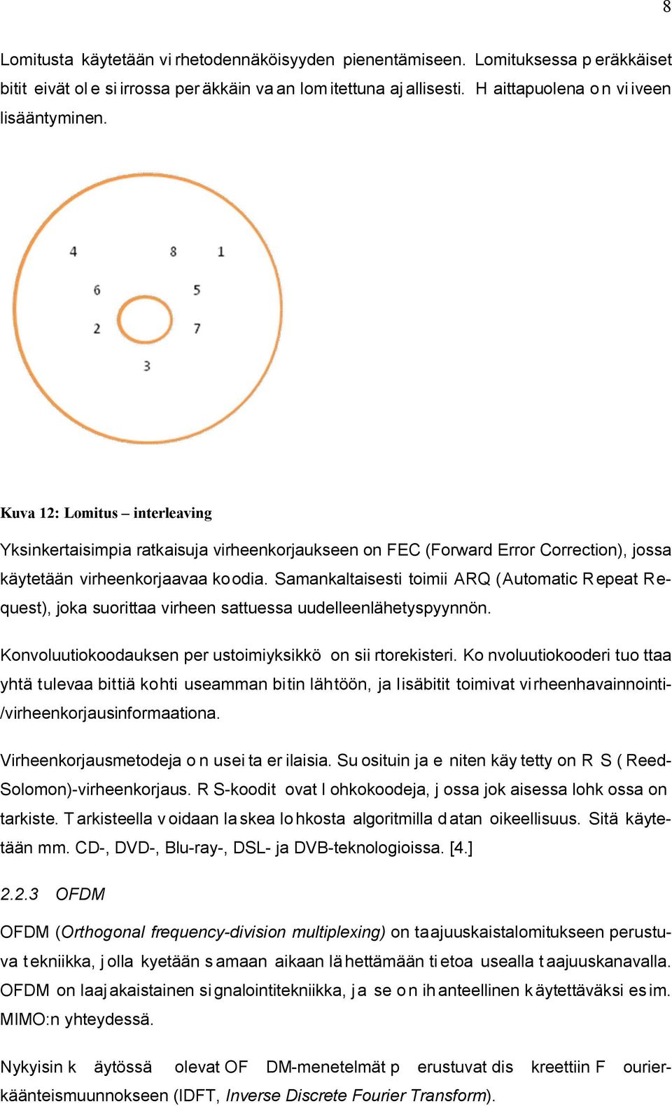 Samankaltaisesti toimii ARQ (Automatic Repeat Request), joka suorittaa virheen sattuessa uudelleenlähetyspyynnön. Konvoluutiokoodauksen per ustoimiyksikkö on sii rtorekisteri.