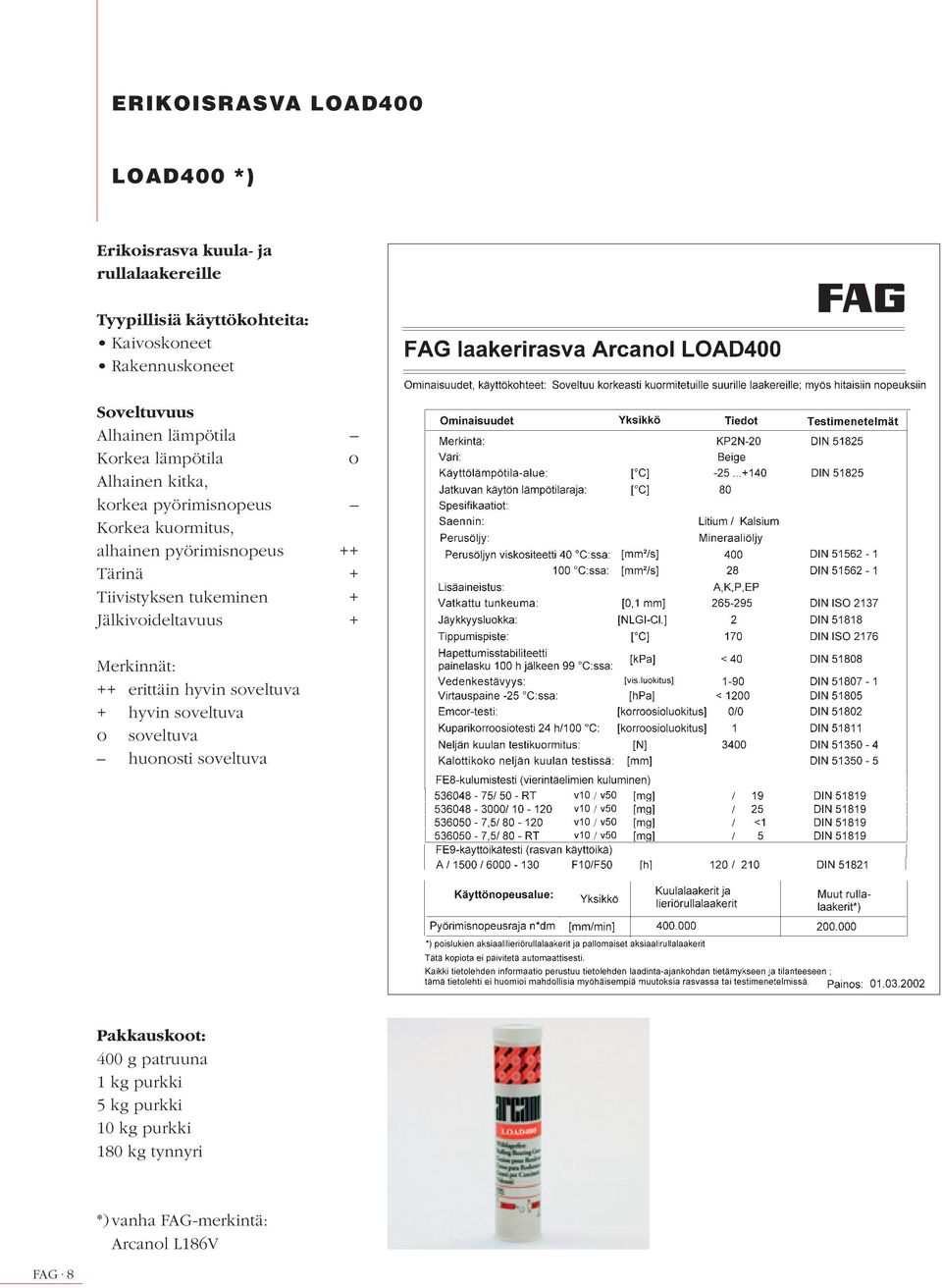 pyörimisnpeus ++ Tärinä + Tiivistyksen tukeminen + Jälkivideltavuus + ++ erittäin hyvin sveltuva + hyvin