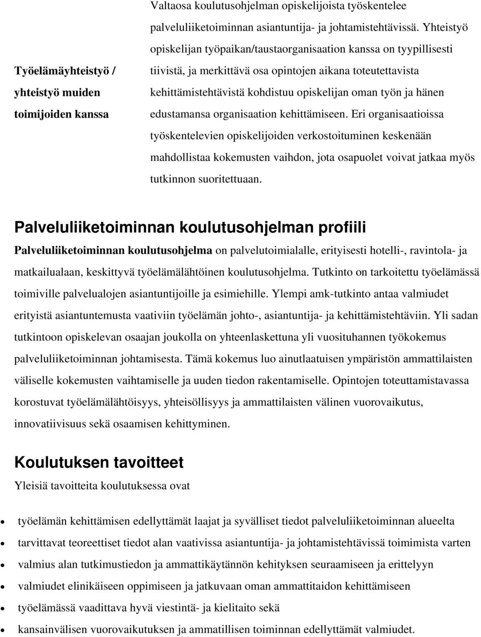 kehittämistehtävistä kohdistuu opiskelijan oman työn ja hänen edustamansa organisaation kehittämiseen.