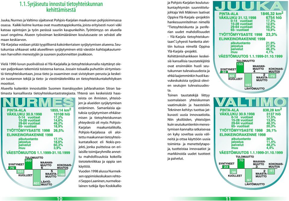 Alueen työvoiman keskimääräinen koulutusaste on selvästi alle maan keskiarvon. Ylä-Karjalaa voidaan pitää tyypillisenä kaksinkertaisen syrjäytymisen alueena.