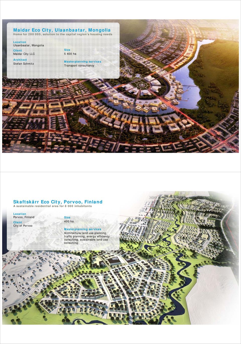 Skaftskärr Eco City, Porvoo, Finland A sustainable residential area for 8 000 inhabitants Location Porvoo, Finland Client City of Porvoo