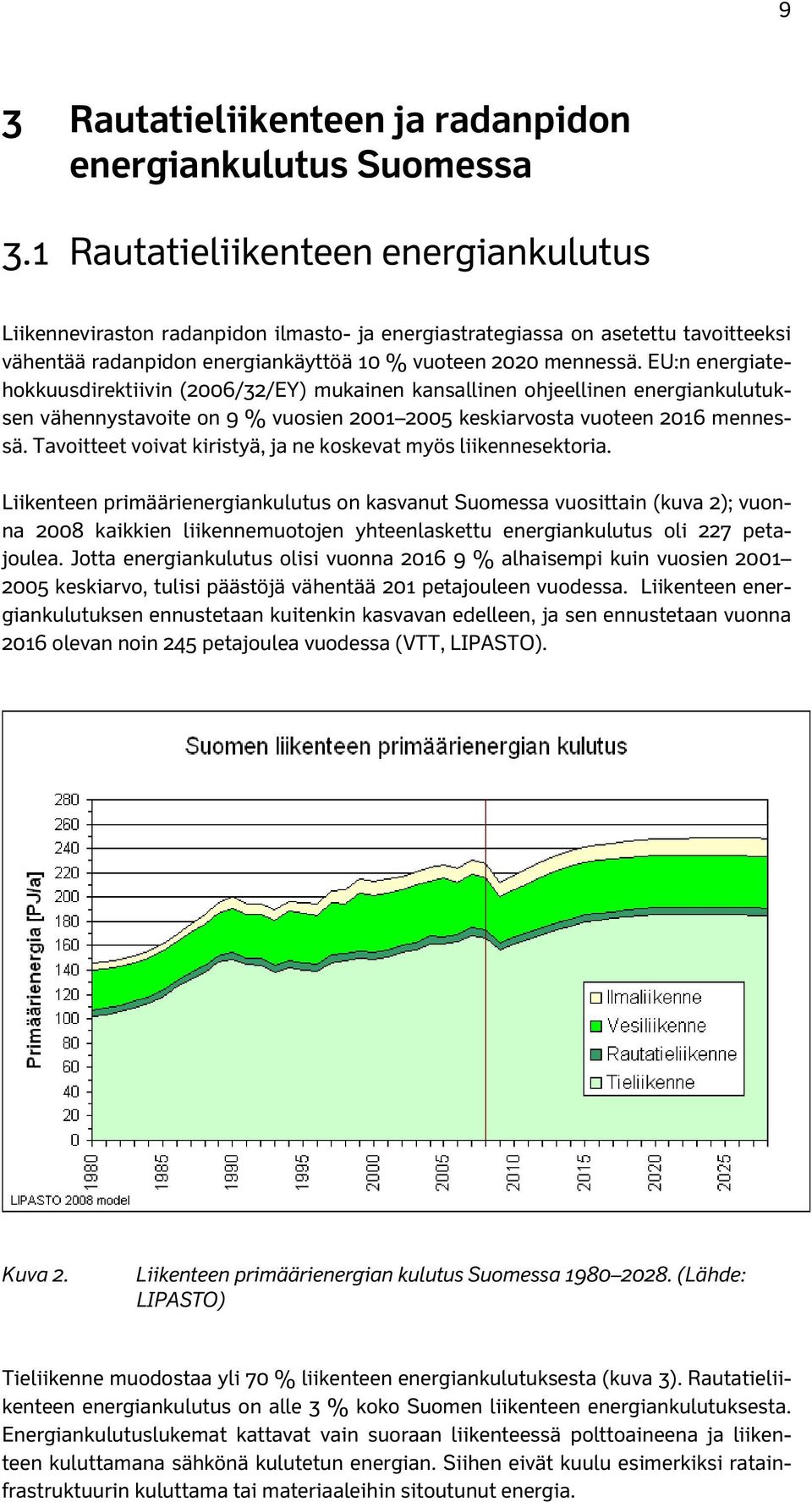 EU:n energiatehokkuusdirektiivin (2006/32/EY) mukainen kansallinen ohjeellinen energiankulutuksen vähennystavoite on 9 % vuosien 2001 2005 keskiarvosta vuoteen 2016 mennessä.