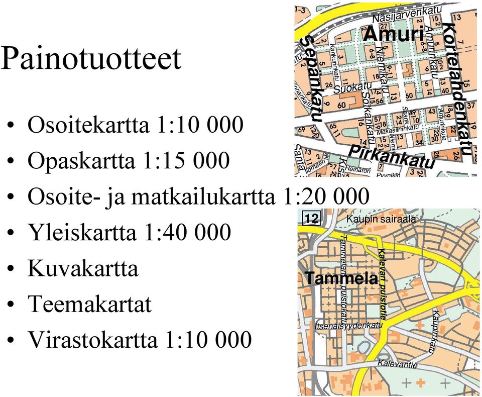 matkailukartta 1:20 000 Yleiskartta