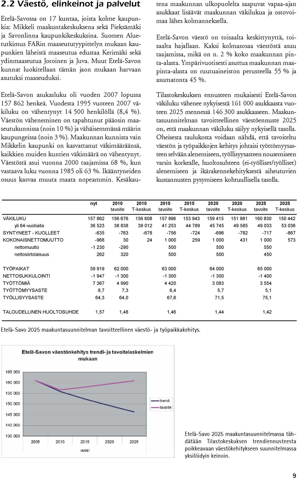 Muut Etelä-Savon kunnat luokitellaan tämän jaon mukaan harvaan asutuksi maaseuduksi. Etelä-Savon asukasluku oli vuoden 2007 lopussa 157 862 henkeä.