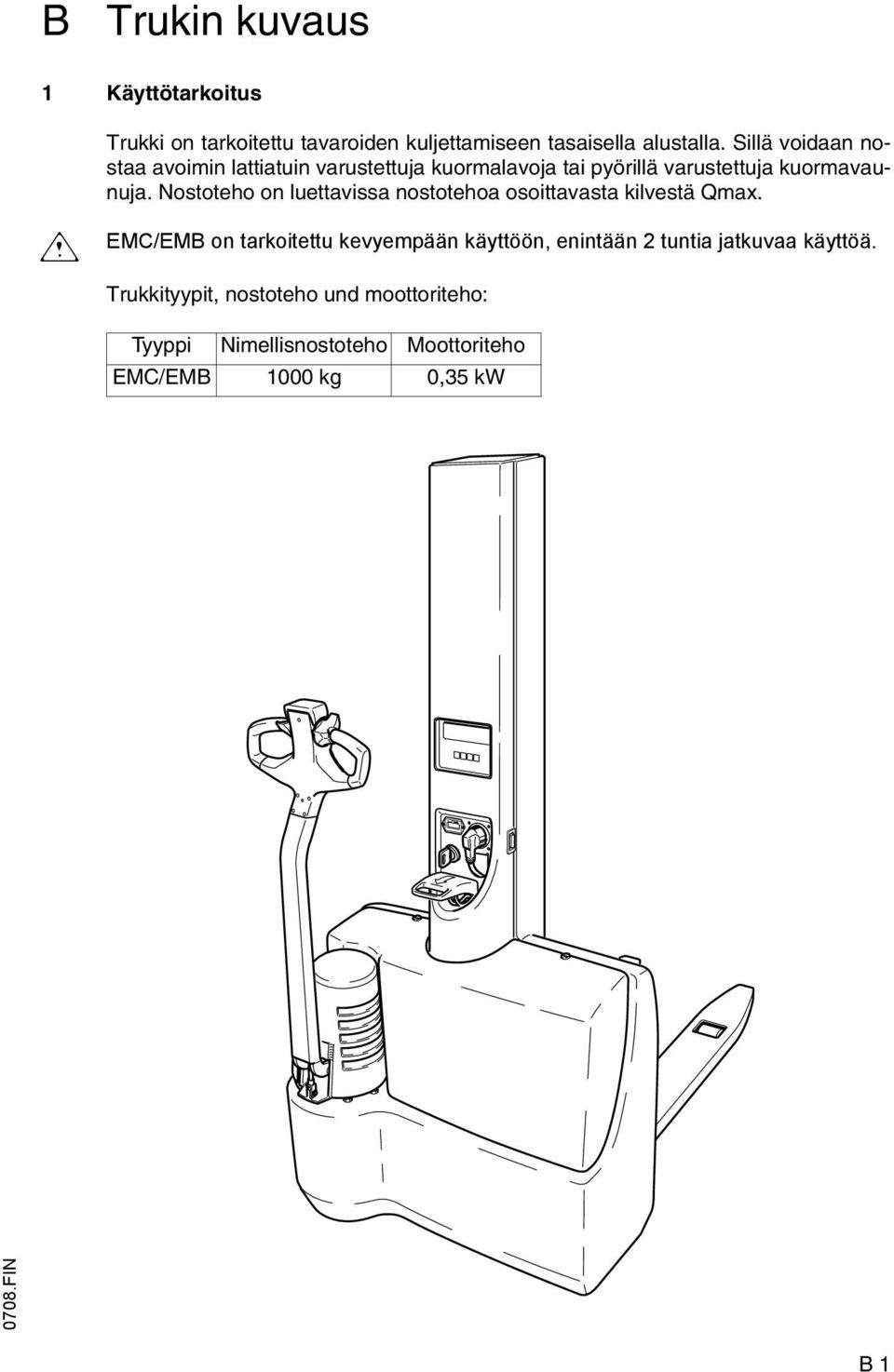 Nostoteho on luettavissa nostotehoa osoittavasta kilvestä Qmax.