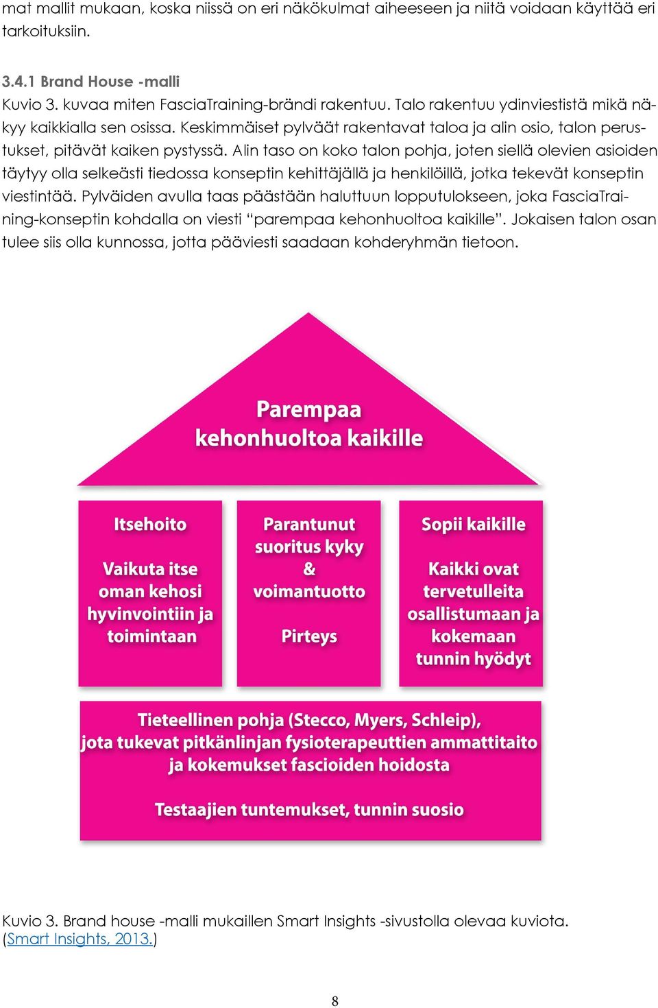 Alin taso on koko talon pohja, joten siellä olevien asioiden täytyy olla selkeästi tiedossa konseptin kehittäjällä ja henkilöillä, jotka tekevät konseptin viestintää.