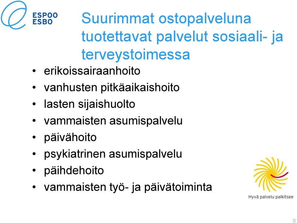 lasten sijaishuolto vammaisten asumispalvelu päivähoito