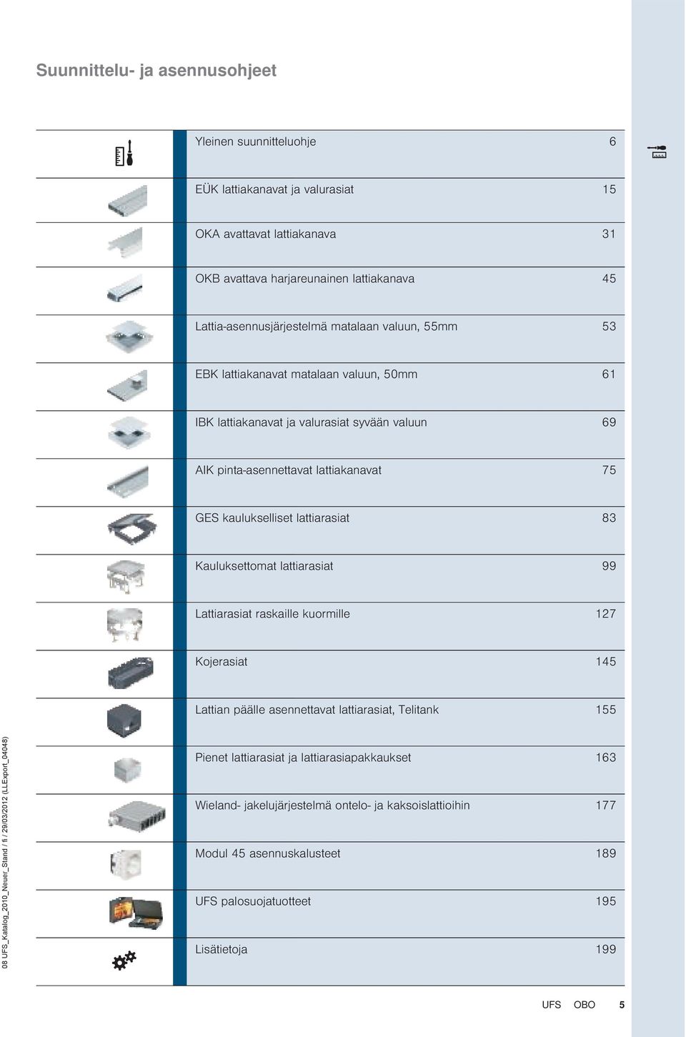 75 GES kaulukselliset lattiarasiat 83 Kauluksettomat lattiarasiat 99 Lattiarasiat raskaille kuormille 127 Kojerasiat 145 Lattian päälle asennettavat lattiarasiat, Telitank 155